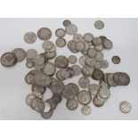 British Silver Coins. Quantity of British silver coins, most appear to be pre 1920. Various dates