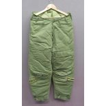 USAAF Type A8 Flying Trousers dark green fabric, padded trousers. Hidden pocket with buttoned flap