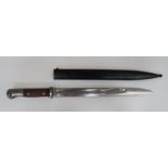 Imperial German Seitengewehr M1914 Bayonet 12 inch, single edged blade. Wide fuller. Forte with