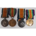 Two WW1 Infantry Medal Pairs consisting silver War medal and Victory named ‚'6242 Pte F. Gidley 6-