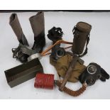 Selection of Various Equipment including pair of German, felt and leather, cold weather boots ...