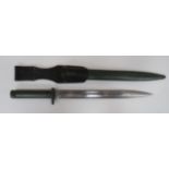 Imperial German Ersatz Bayonet 12 1/4 inch, single edged blade with narrow fuller. Back edge with