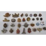 Selection of Various Lapel Badges including white metal, KC Imperial Service ... Darkened