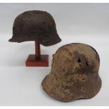 Two Various German Excavated Steel Helmets