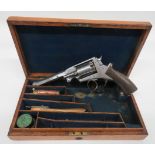 Original Cased Adams Patent Percussion Double Action Revolver by “W Richards”