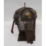 Rare Late 18th Century Indian Kulah Khud Chain and Plate Helmet