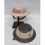 Two WW2 Civil Defence Steel Helmets