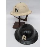 Two WW2 Civil Defence Steel Helmets