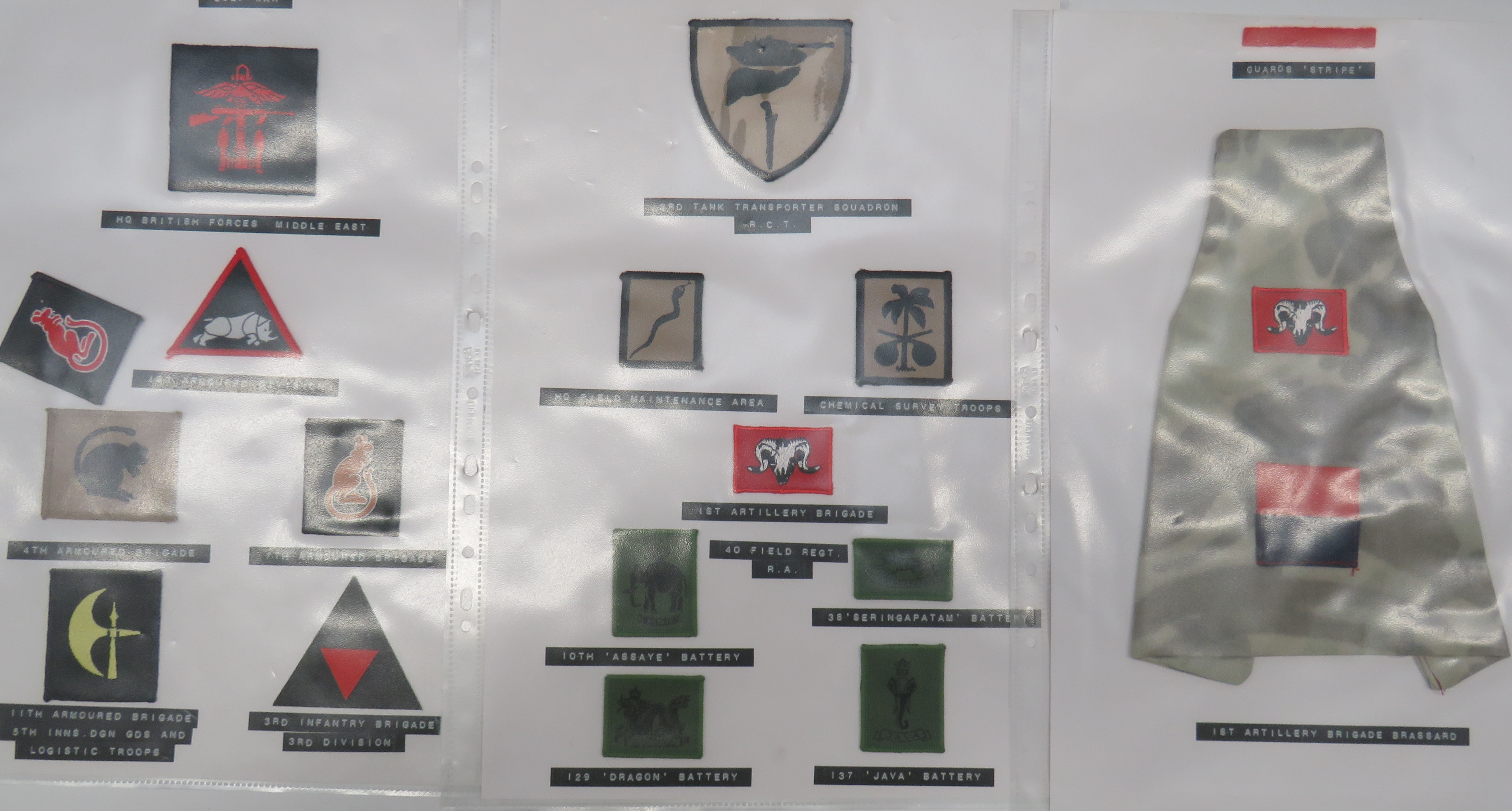 Selection of Gulf War Formation Badges