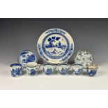 A small group of Chinese porcelain blue and white tea ware, late 18th / early 19th century,