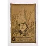 Belgium - King Albert I - 1934 Marche-les-Dames 17 Fevrier framed tapestry, 30 x 20in. (76 x 50.