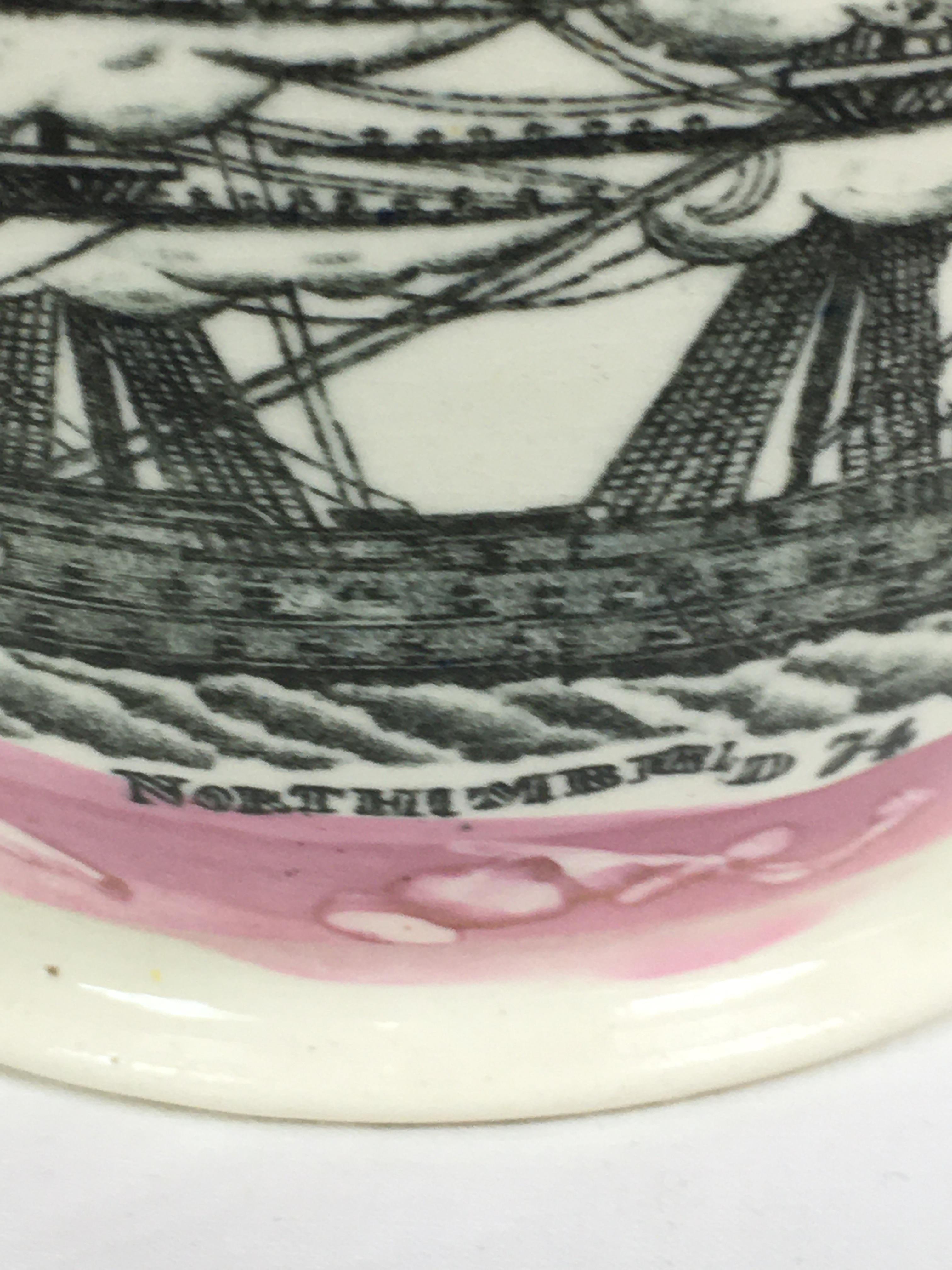 A 19th century Sunderland pink lustre jug, painted and transfer printed, one side with panel of a - Image 4 of 9