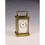 A French gilt brass carriage clock by Duverdry & Bloquel, early 20th century, corniche case, with