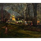 Sir Francis Ferdinand Maurice Cook Bt. (British, 1907-1978), "Fair on Hampstead Heath, Easter Bank