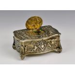 A rare German silver gilt singing bird music box automation, attributed to Karl Griesbaum, having