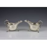 A pair of George V silver sauce boats, George Nathan & Ridley Hayes, Chester, 1912, of typical