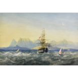 Andrew Nicholl, R.H.A. (British, 1804-1886), A Royal Naval transitional Sailing Ship/Steamer in