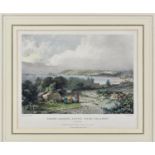 A hand coloured 19th century engraving 'Scene Looking South from Delancey', Guernsey, pub. by M.