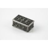 A 19th century Chinese silver vinaigrette, unmarked, of rectangular form, the sides, cover and