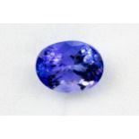 A 2.05ct mixed oval cut tanzanite, accompanied by a certificate from the Canadian Gemological &