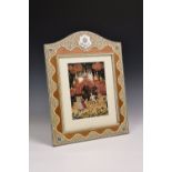 An Anglo Indian Vizagapatam picture frame, probably 19th century, the sandalwood easel back frame of