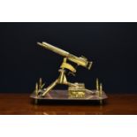 First World War Trench Art interest - Machine Gun Corps Vickers machine gun desk stand, the brass