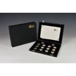 A cased Royal Mint - United Kingdom One Pound Silver Proof coin set - 25th Anniversary, comprising