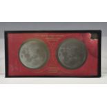 A lunar negative stereoview on ground glass by Warren De La Rue, Paris, circa 1857, gilt text