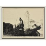 Edmund Blampied R.E. (Jersey, 1886-1966), "En Promenade", etching, signed in ink lower centre.