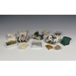 NATURAL HISTORY - Mineral clusters, comprising of Okenite on Quartz / Phantom crystal points in