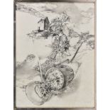 D. J. Gew (British, third quarter 20th century), Rural fantasy pencil drawing, signed and dated (