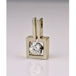An 18ct gold and diamond single stone pendant, the old brilliant cut diamond of fine clarity,