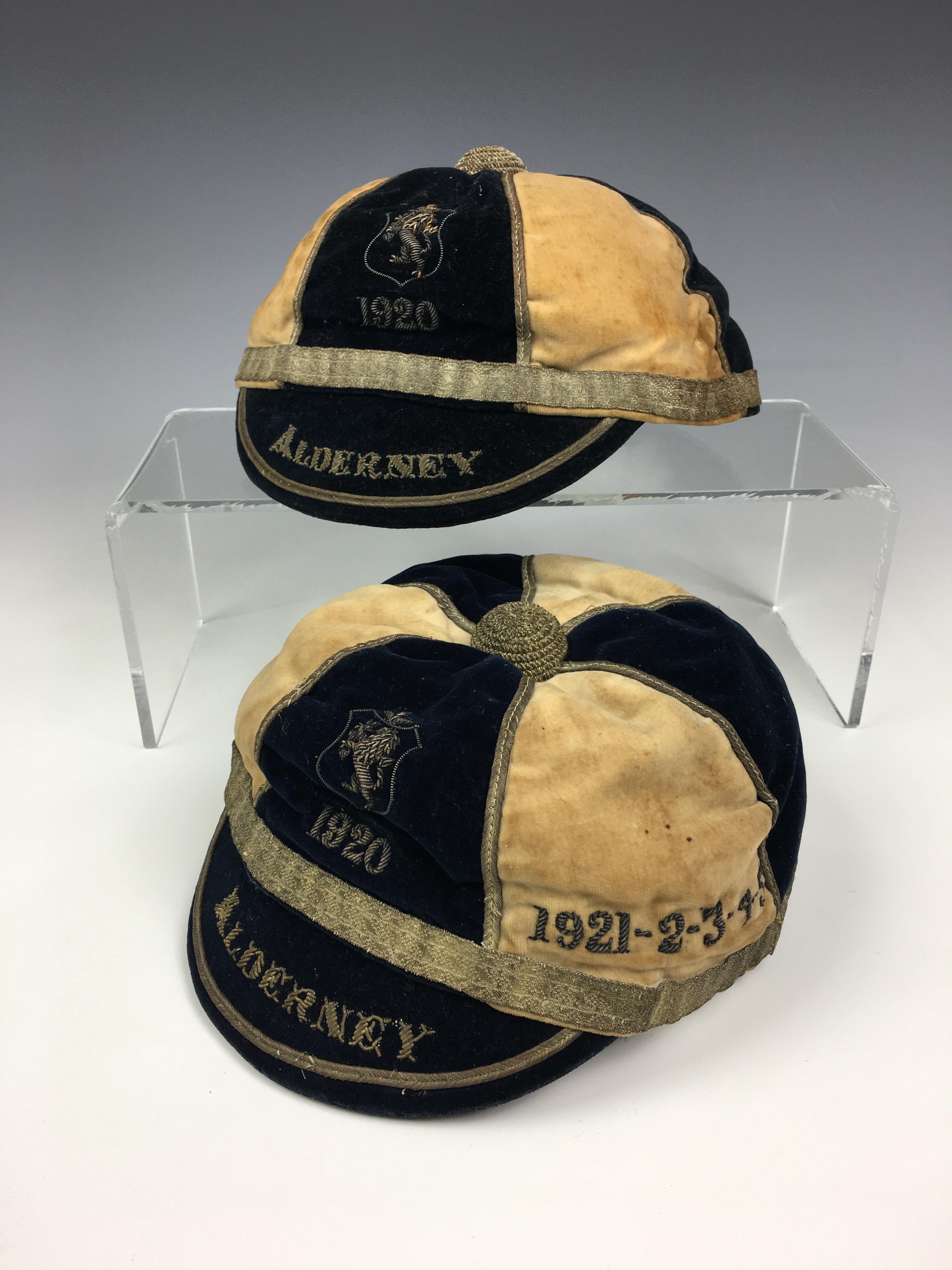 Two extremely rare 1920 ' ALDERNEY ' Muratti caps - Channel Islands football interest - Centenary - Image 2 of 9