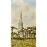 Maureen Le Huray (British, 20th century), 'Torteval Church'; Chateau le Village; A Guernsey
