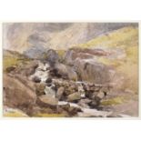 Paul Jacob Naftel, RWS (British, 1817-1891), A mountain stream, Westmoreland watercolour, signed