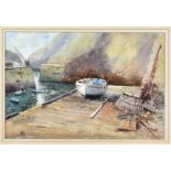 Arthur Royce Bradbury, ARWA (British, 1892-1977), "The Old Harbour, Sark" watercolour, signed
