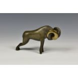 Loet Vanderveen (Dutch, 1921-2015), Ram, bronze sculpture, light patination with polished horns,