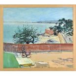 William Bowyer RA (British, 1926-2015), "View from Mont Orgueil" Jersey watercolour and body colour,
