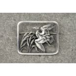 A Georg Jensen silver brooch designed by Hugo Liisberg, model No. 300, c.1945, rectangular,