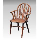 A Thames Valley yew, elm and ash Windsor chair attributed to Robert Prior of Buckingham, early