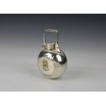 An unusual and extremely rare Victorian silver plated hip flask and coin purse combination, the