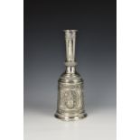 A late 19th century Persian silver metal Hookah base, believed to be low grade silver, of mallet
