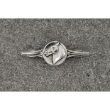 A Georg Jensen silver bar brooch, unknown designer, model No. 247, 1915-1927, cast with central