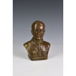A bronze bust of Adolf Hitler, hollow cast, unmarked, 6½in. (16.6cm.) high. * Condition: The
