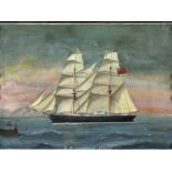 Neopolitan School (19th century), The barque Oliver Blanchard of Jersey gouache, unsigned, inscribed