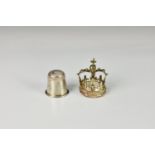 An Elizabeth II silver limited and private edition commemorative Queen's silver Jubilee thimble