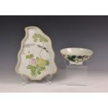 A Chinese porcelain famille rose verte bowl, early 20th century, printed four character mark to base