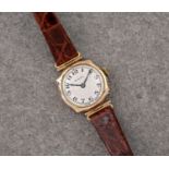 An antique 9ct yellow gold Rolex wrist watch, 1920s-30s, the 24mm. 9ct gold shaped square case