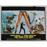 JAMES BOND - For Your Eyes Only (1981) British quad film poster, starring Roger Moore, United