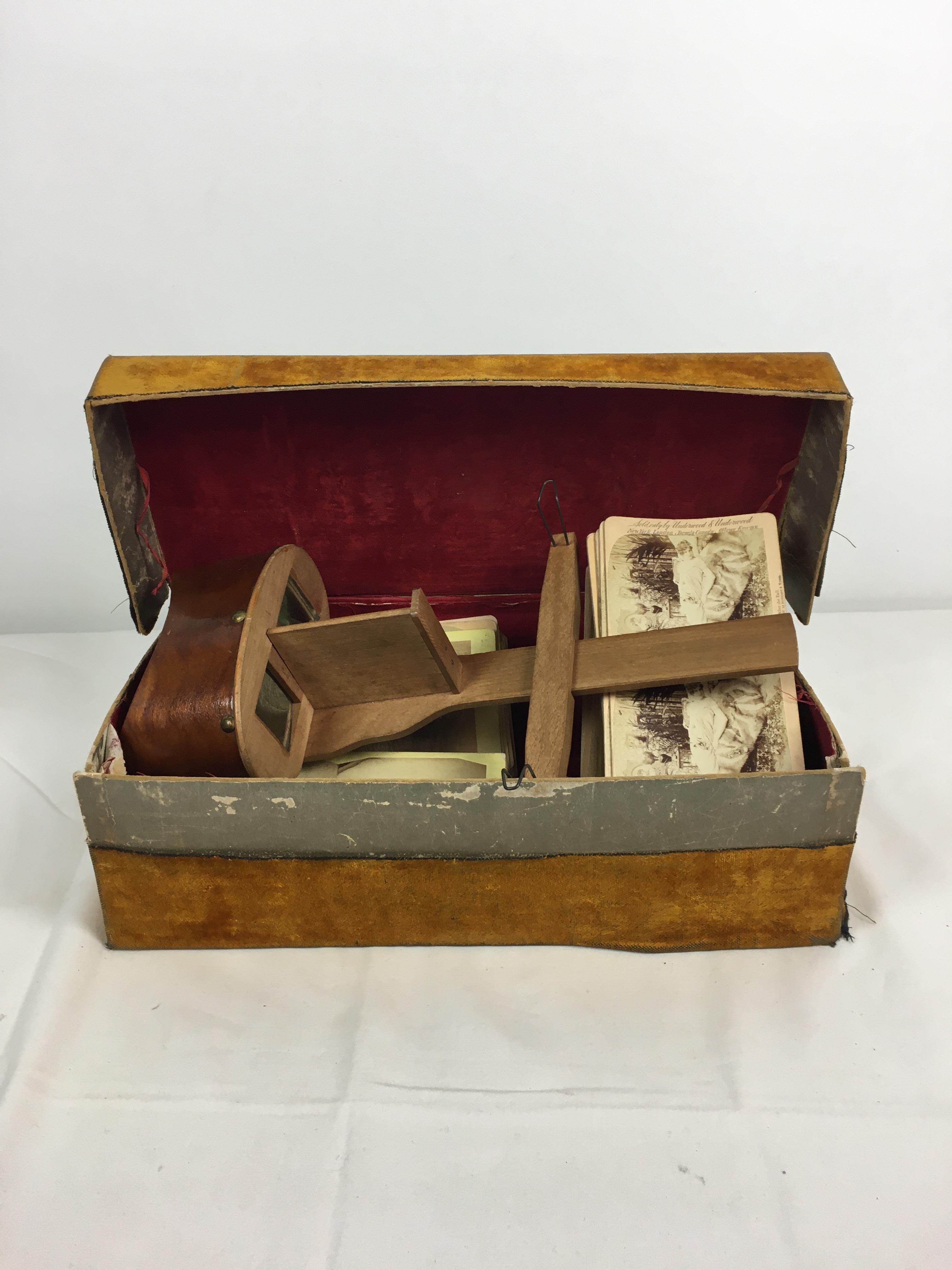 A stereoscopic viewer and quantity of cards, to include many comical scenes comprising of five by - Image 11 of 11